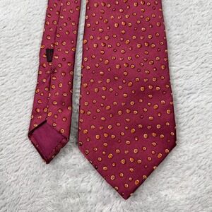 Charvet Place Vendome Silk Tie Made in France Burgundy Orange‎ Dot Mens 56x3.75